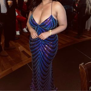 Sequinned Bungee-Back Gown PROM, Jr. Prom, Formal, Wedding Ready